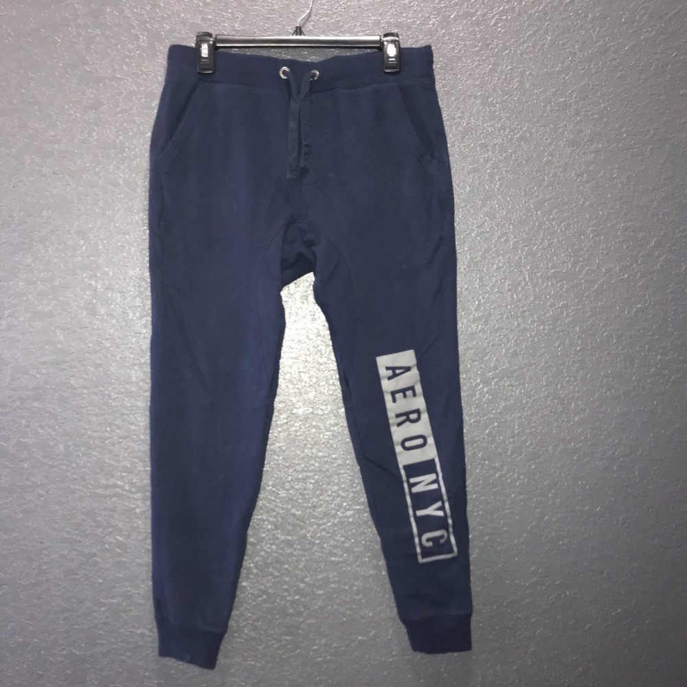Aeropostale-Mens Navy Blue Skinny Joggers